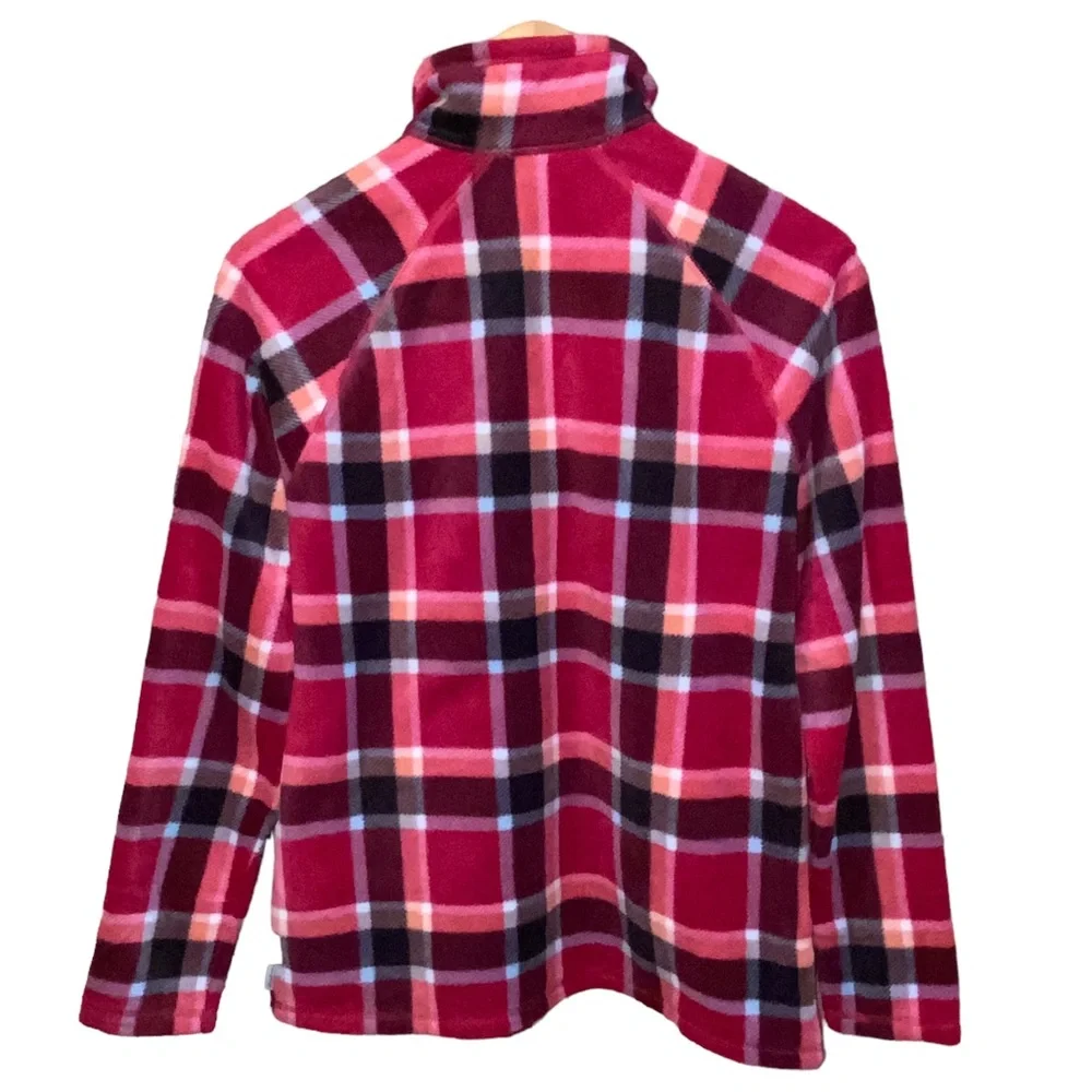 Eddie Bauer Venture Red Plaid 1/4 Zip Plush Pullover Fleece Top - Women’s Small - Picture 7 of 12